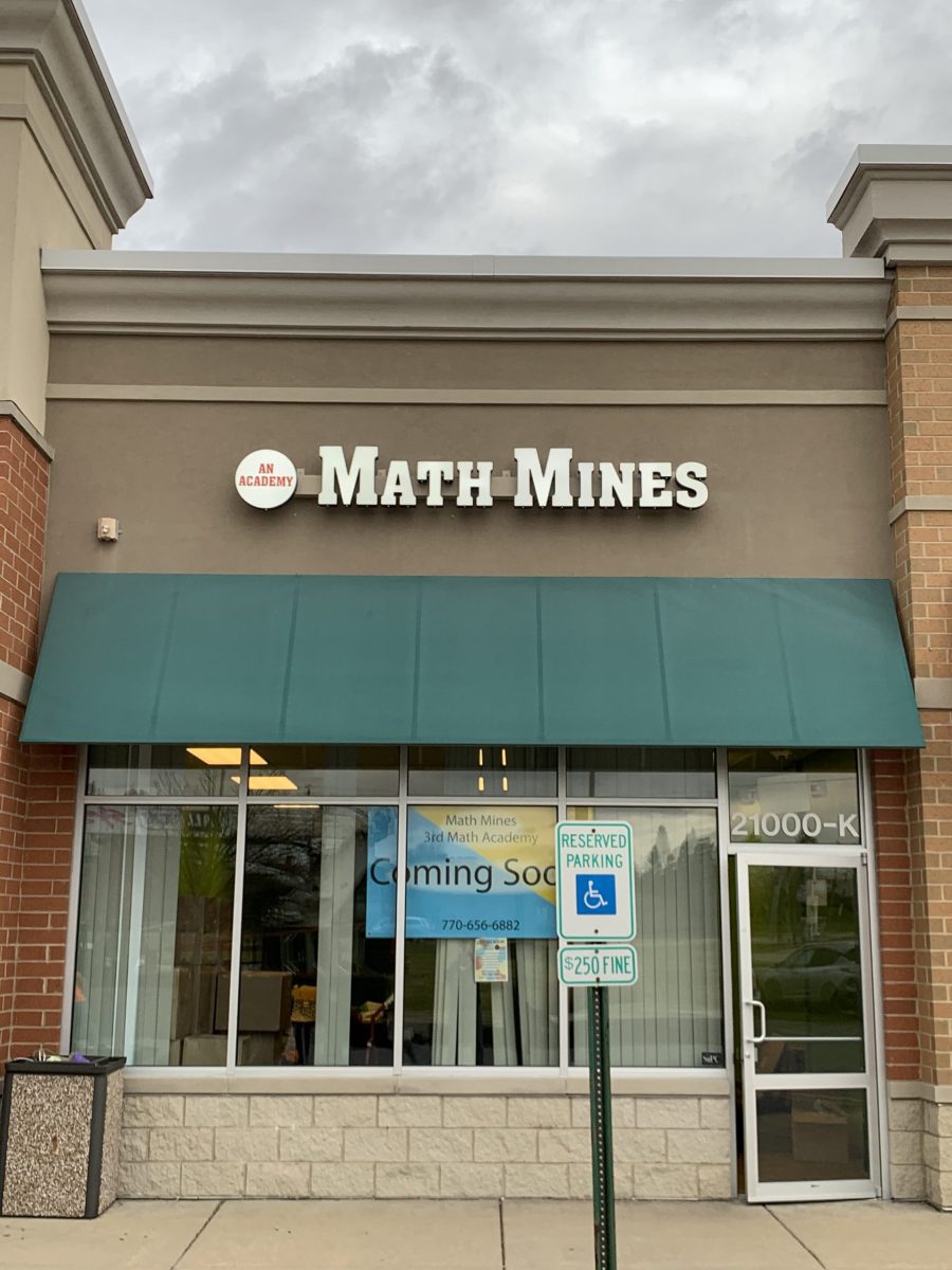 Math Mines Chicago Hanging business sign.